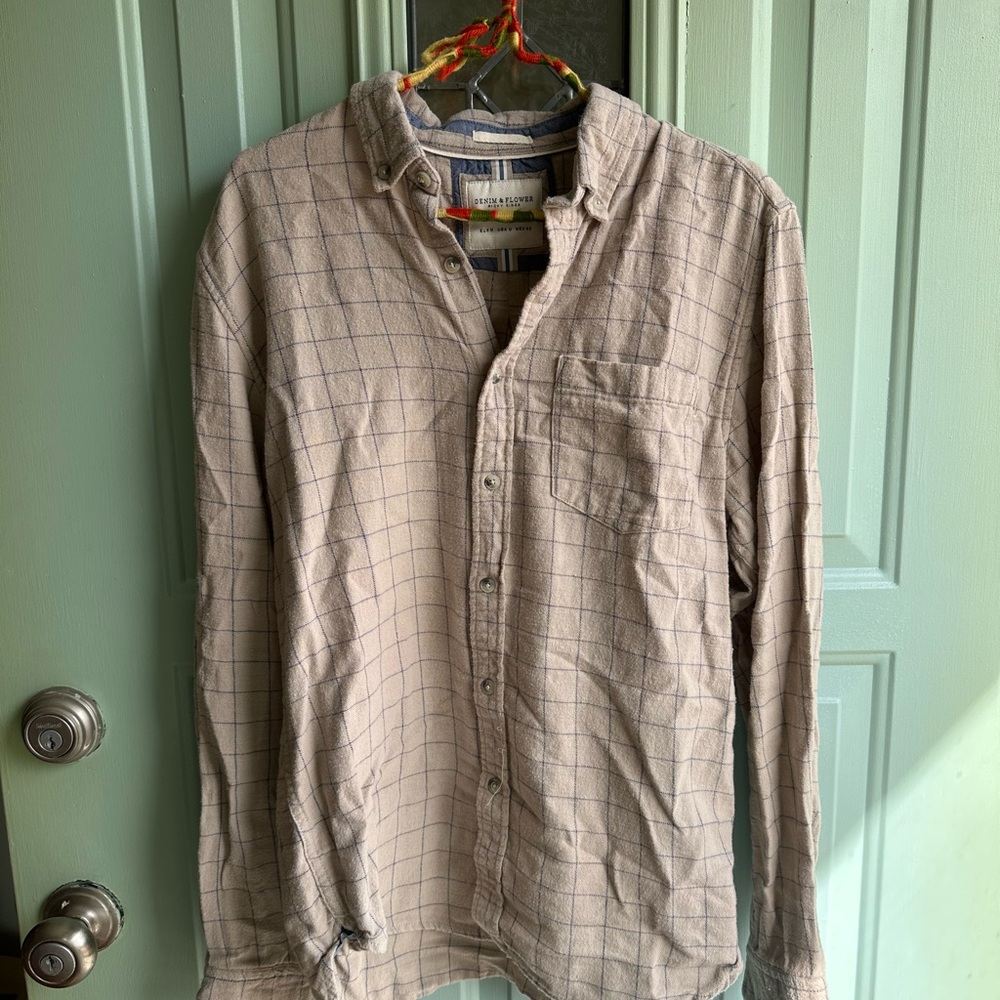 Denim & Flower Beige Plaid Casual Shirt